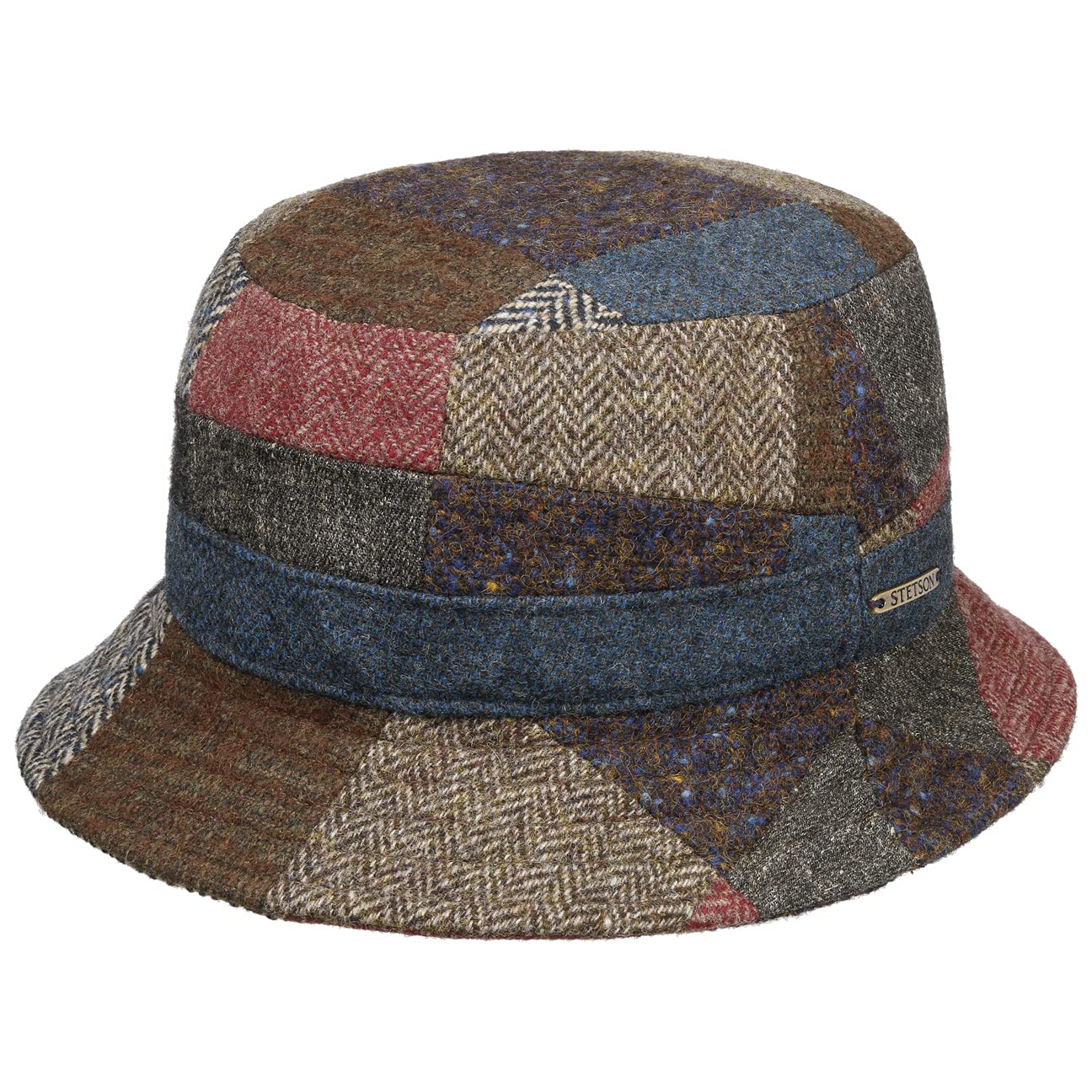 stetson-patchwork-bucket-fischerhut-s-54-55-cm-braun-blau image 1