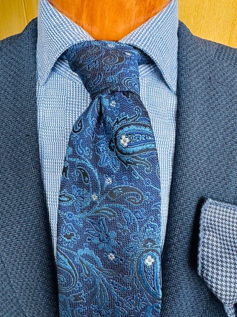 ascot-seidenkrawatte-paisley-navy-blue-white-7-8-x-150-cm image 1