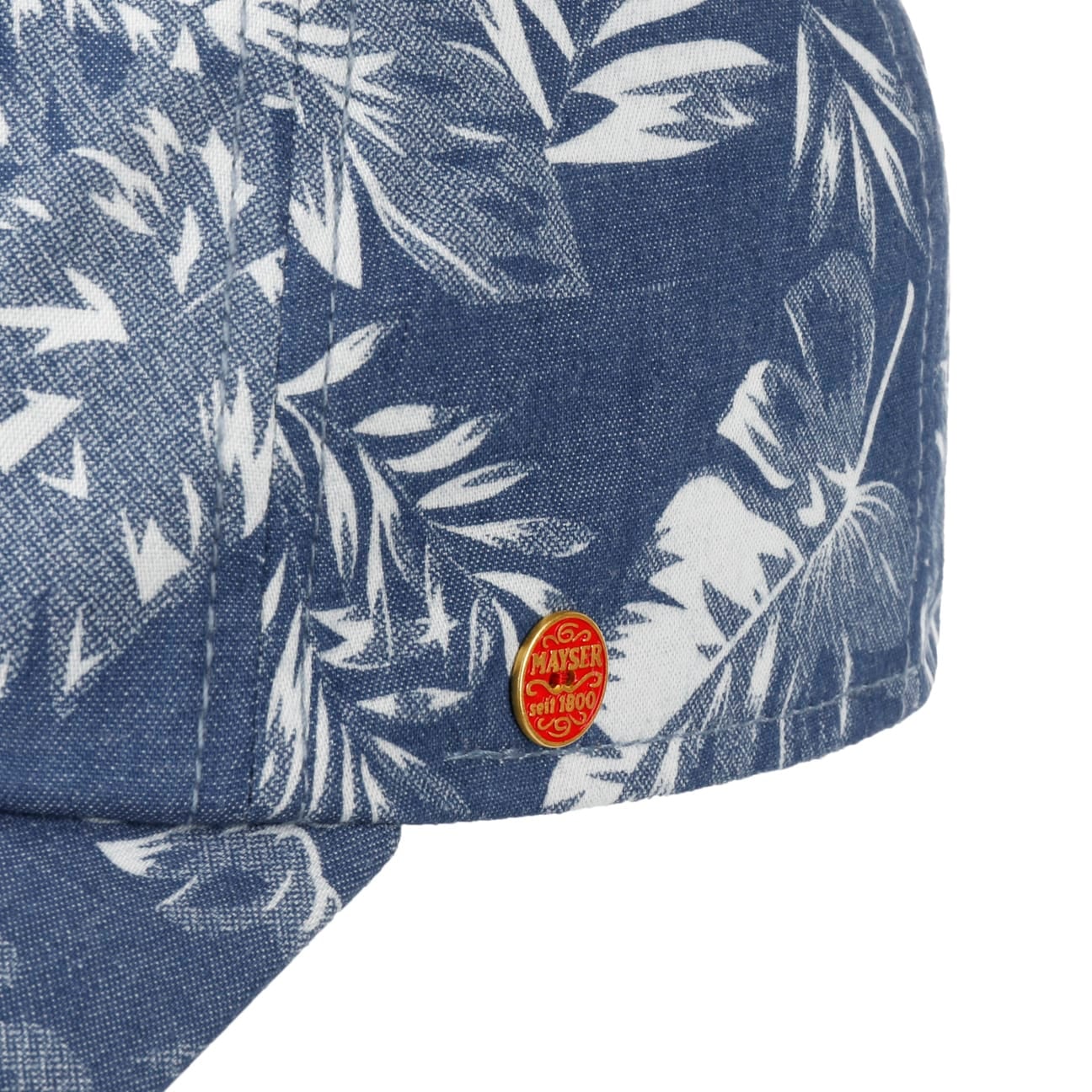 mayser-flower-cap-baseballkappe-jeansblau-mit-bl-tterdruck image 8