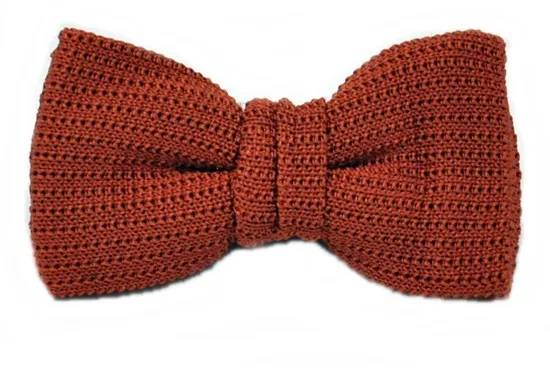 ascot-strickschleife-uni-rost-seide-verstellbar-36-46-cm image 1