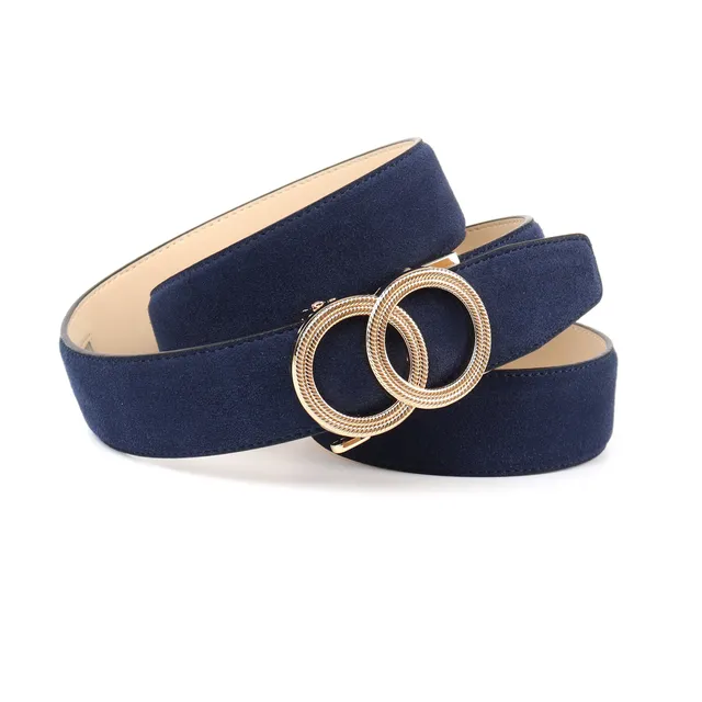 anthoni-crown-damen-automatikg-rtel-veloursleder-royalblau-4rts80-3-5-cm-goldrin image 1