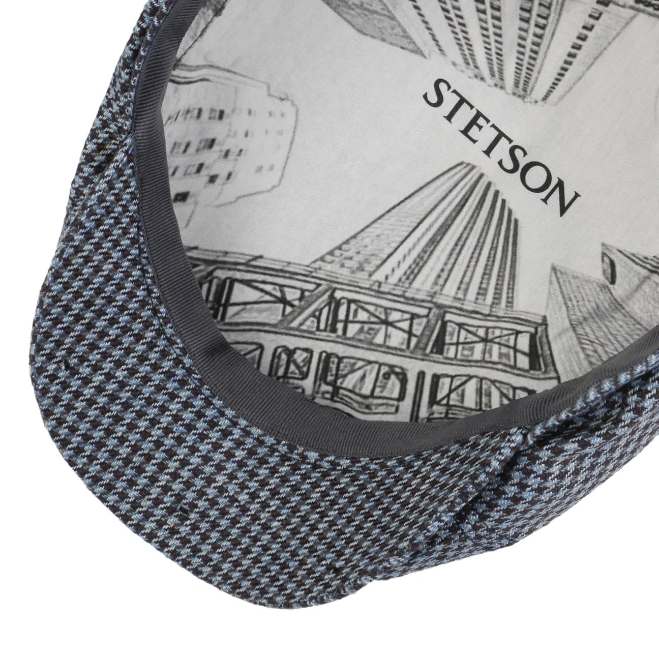 stetson-silk-houndstooth-flatcap-seiden-flatcap-hahnentritt image 3