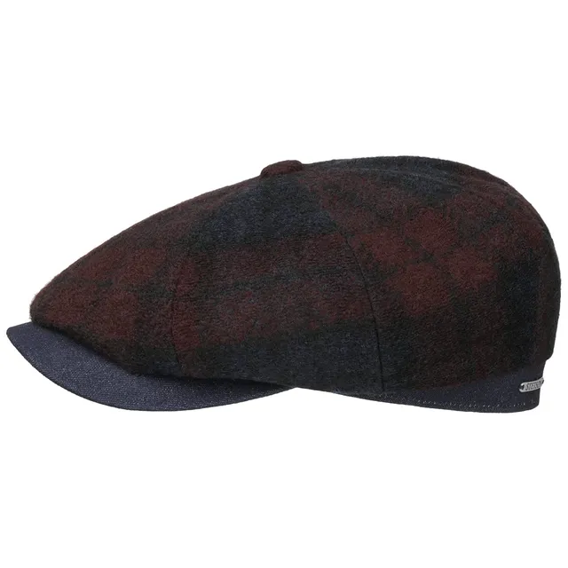 stetson-hatteras-denim-edge-flatcap-herren-braun-blau-59-cm image 1