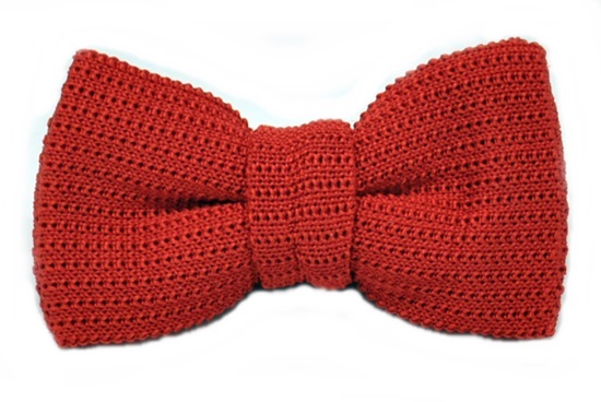 ascot-strickschleife-uni-hochrot-seide-6-5-cm image 1
