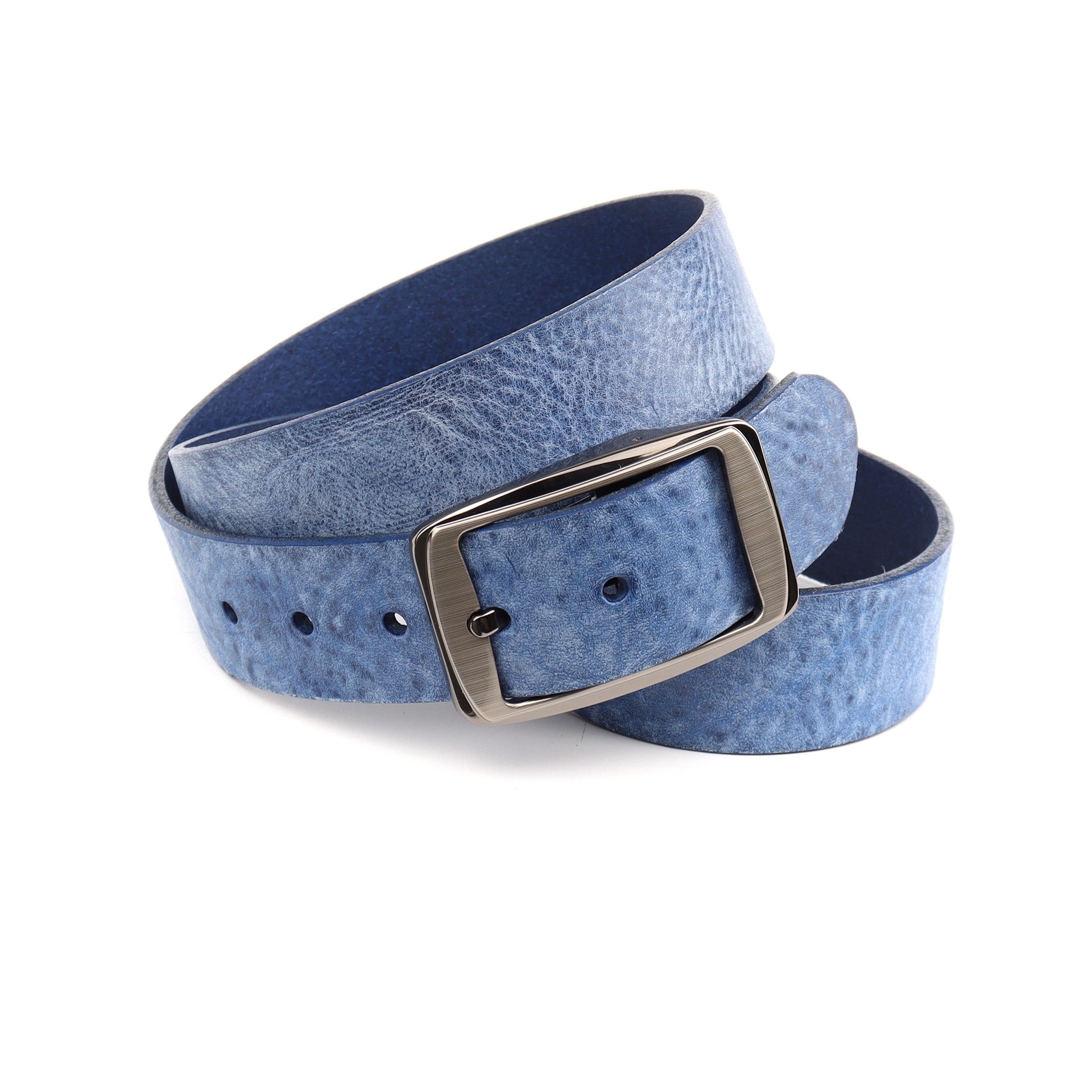 anthoni-crown-volllederg-rtel-herren-jeansblau-3-8-cm-mit-schwarzer-klemm-schlie image 1