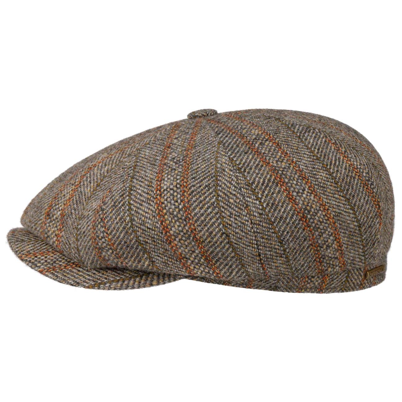 stetson-hatteras-herringbone-stripe-flatcap-made-in-eu-herbst-winter image 1