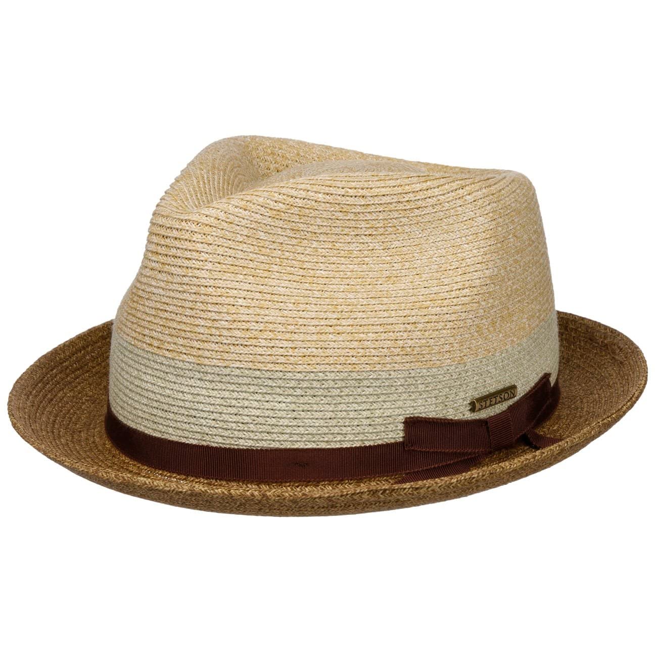 stetson-contrast-brim-player-toyo-strohhut-zweifarbiger-hut-mit-diamond-krone-uv image 1