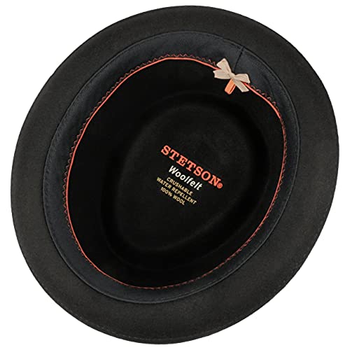 stetson-burley-pork-pie-wollhut-mit-lederband-schwarz-xxl-62-63-cm image 7
