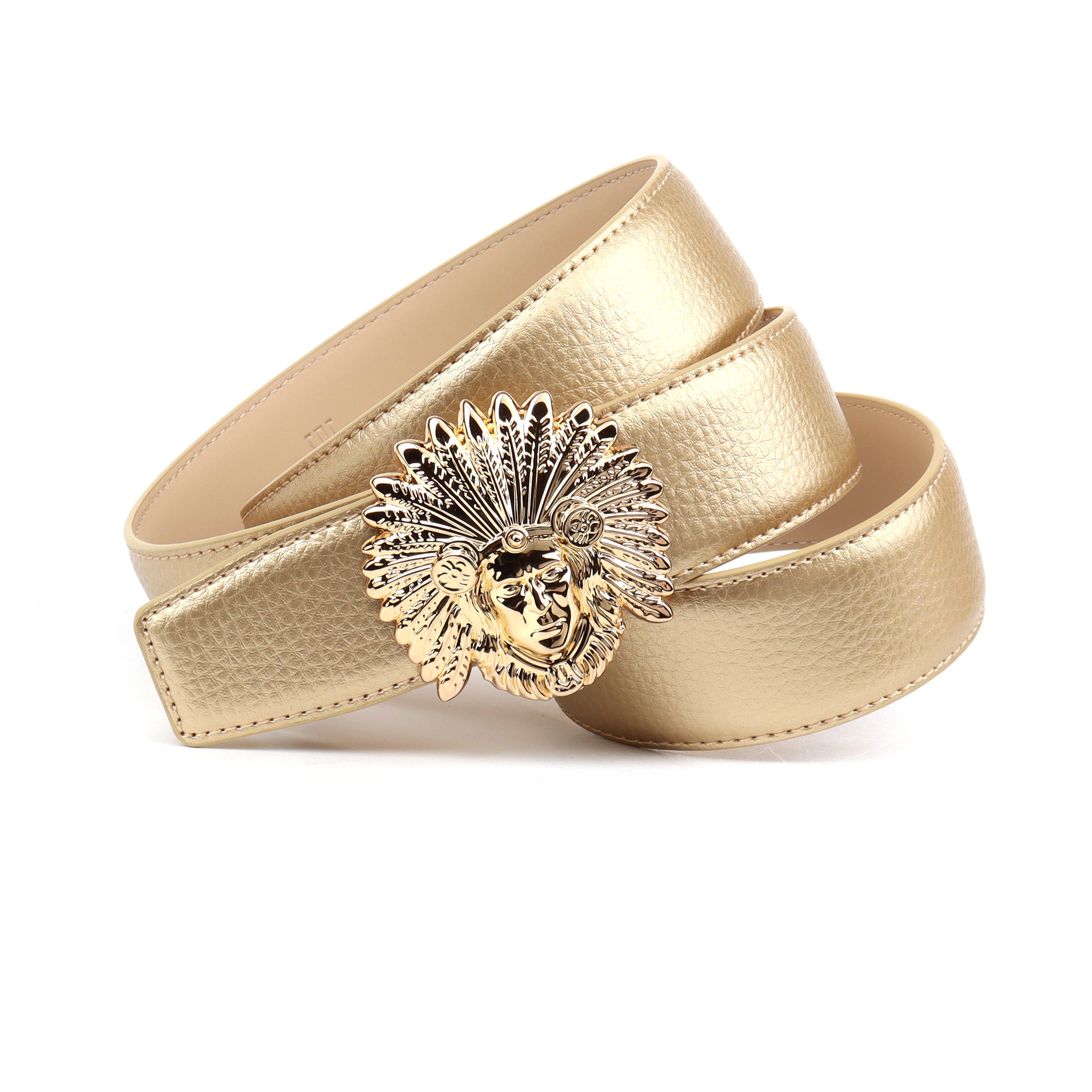 anthoni-crown-damen-h-ftg-rtel-4idtg-gold-3-8-cm-echtleder-koppelschlie-e image 1