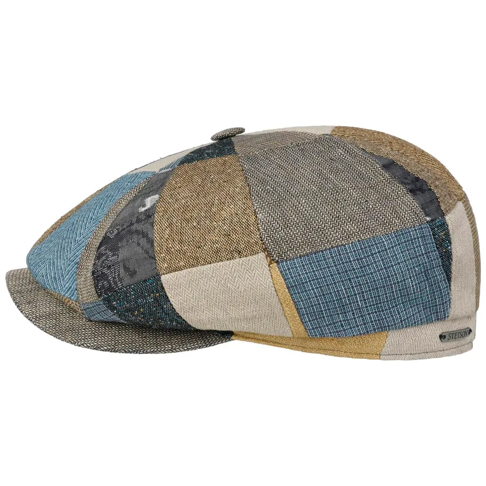 stetson-hatteras-fresh-patchwork-flatcap-leinen-seide image 1