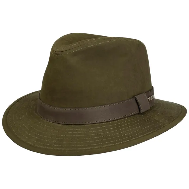 stetson-waxed-traveller-stoffhut-mit-leder-herren image 1