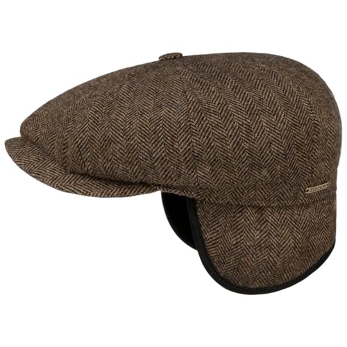 stetson-hatteras-classic-ear-flaps-flatcap-herren-braun-schwarz-fischgr-t-wollca image 8