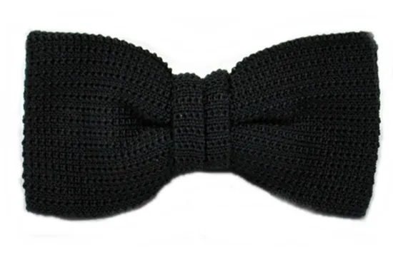 ascot-strickschleife-uni-gerade-schwarz image 1