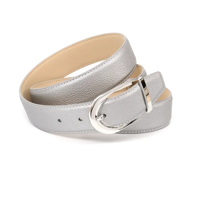 anthoni-crown-13bts-dameng-rtel-silberner-lederg-rtel-3-5-cm-k-rzbar-mit-clip-sy image 1