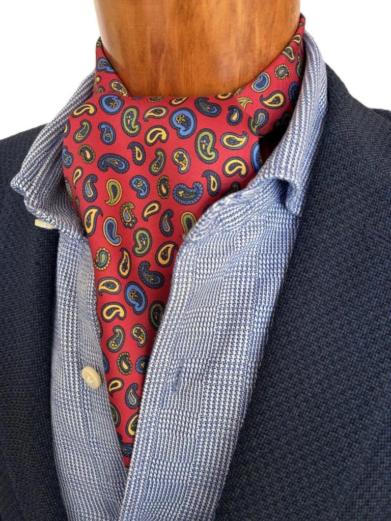 hemley-krawattenschal-seide-paisley-rot-blau-gr-n-gelb-16-x-138-cm image 1
