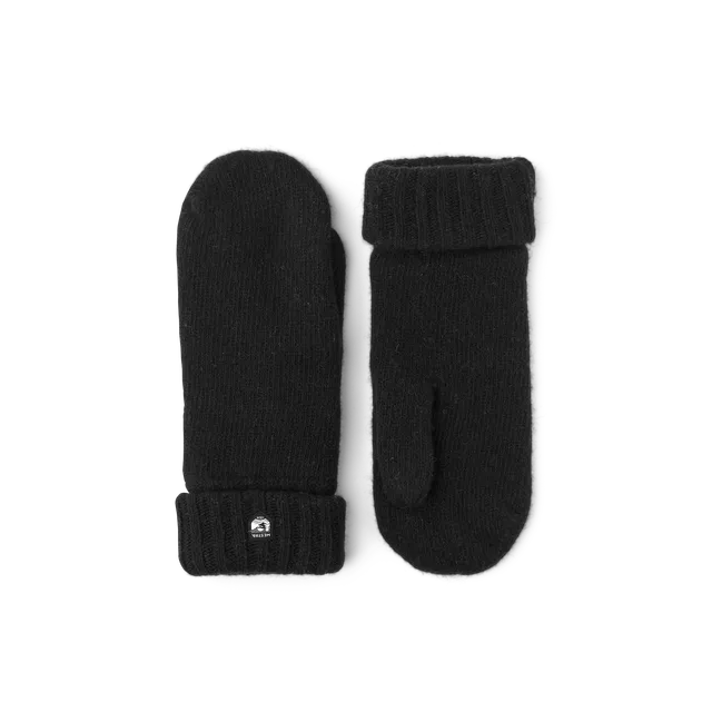 hestra-bonnie-knit-mitt-black-strick-f-ustling-wolle-cashmere image 1