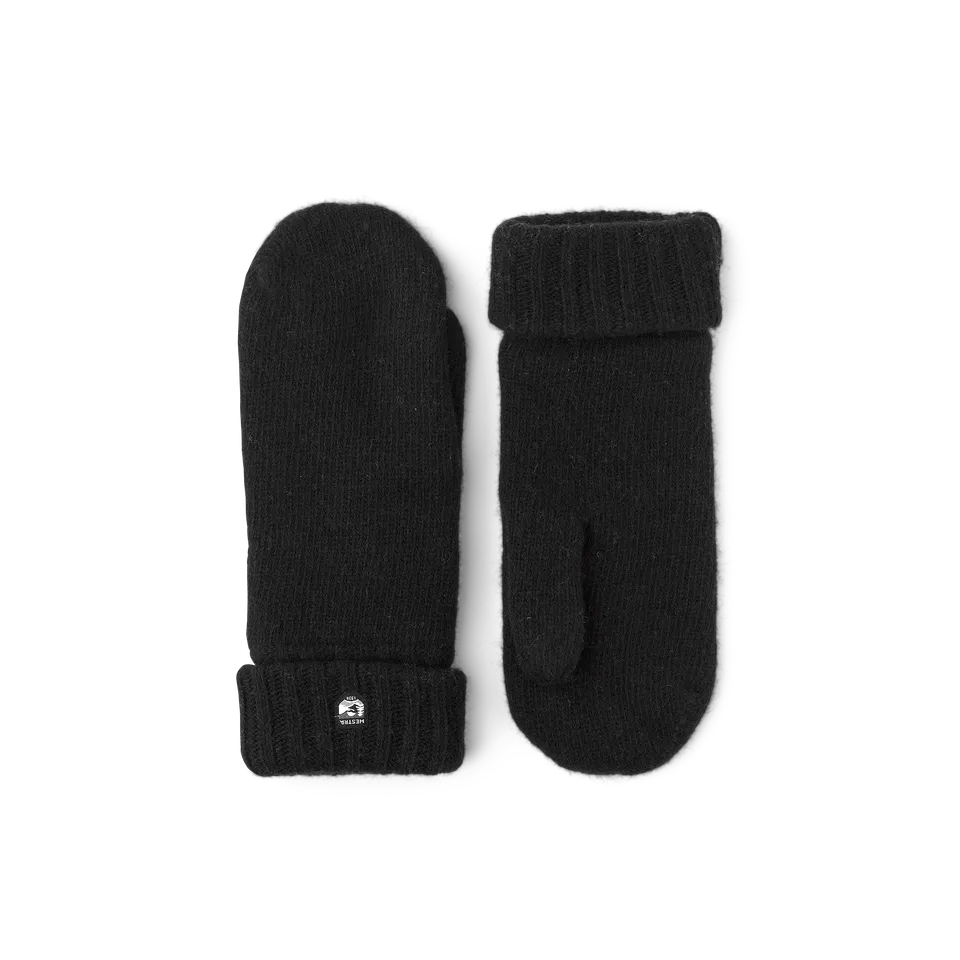 hestra-bonnie-knit-mitt-black-strick-f-ustling-wolle-cashmere image 1