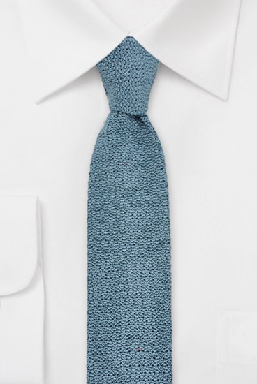 ascot-strickkrawatte-uni-mittelblau-aus-seide-6-x-148-cm image 1