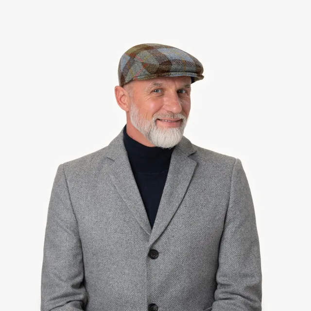 mayser-erik-harris-tweed-flatcap-karo-flatcap-schurwolle image 1