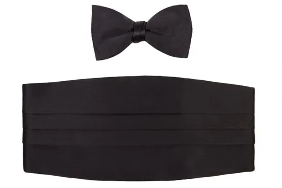 hemley-kummerbund-schleife-set-seide-satin-schwarz image 1