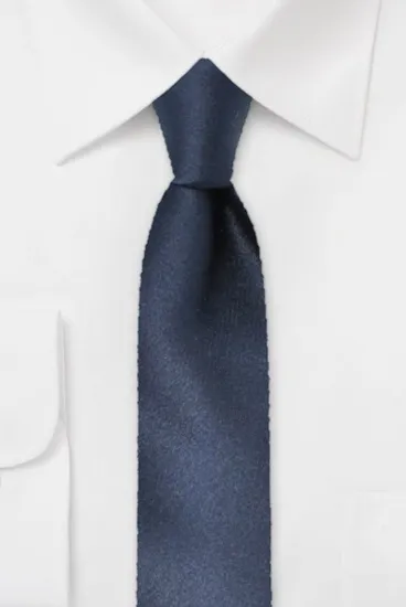ascot-krawatte-uni-satin-marine-seidenkrawatte-7-5-x-150-cm image 1