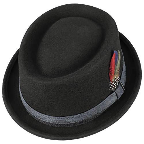 stetson-burley-pork-pie-wollhut-mit-lederband-schwarz-xxl-62-63-cm image 6