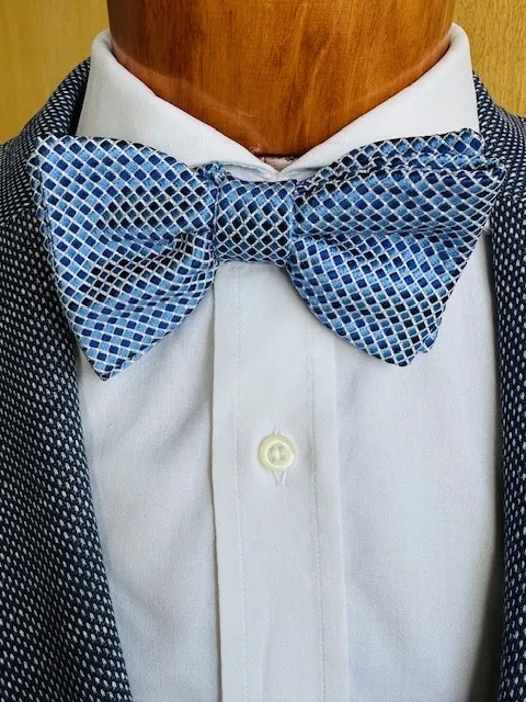 ascot-schleife-jacquard-minimal-design-blau-wei-navy image 1