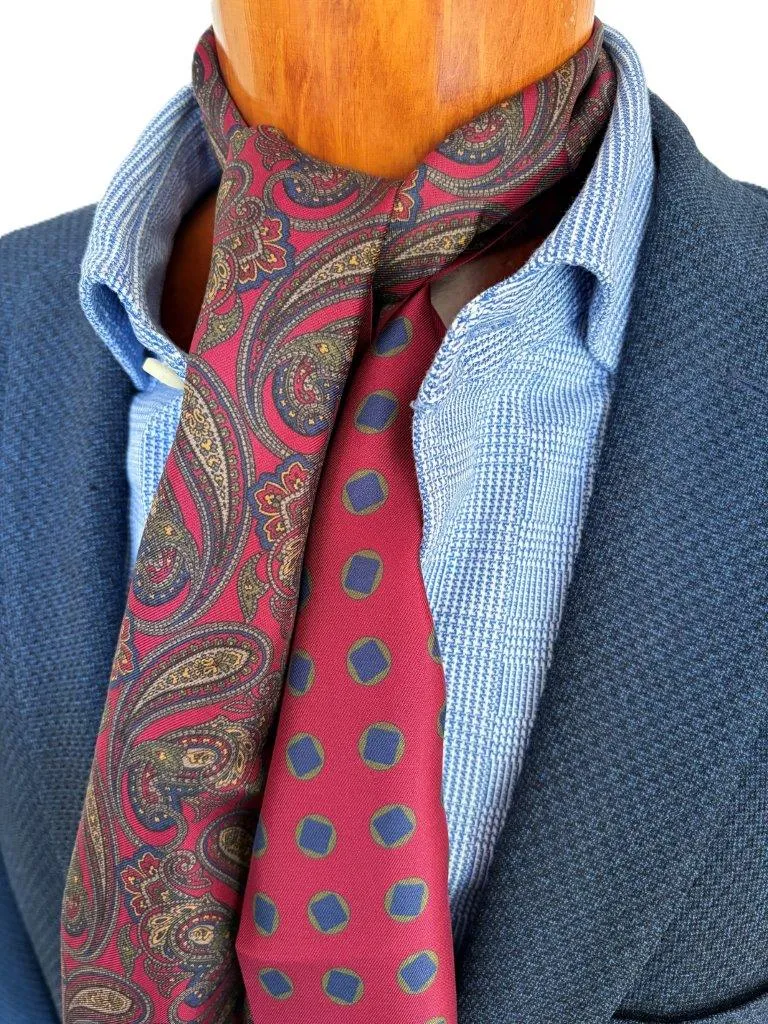 hemley-wendeschal-seide-paisley-kleinmuster-rot-blau-gr-n-16-x-160-cm image 1