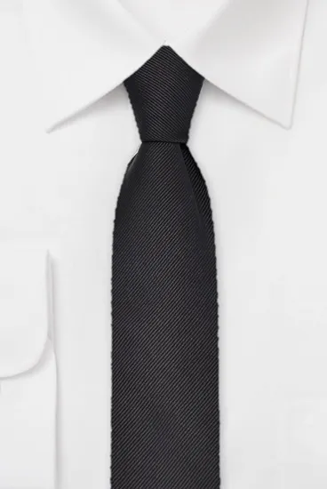 hemley-krawatte-seide-rips-uni-schwarz-7-5-cm image 1