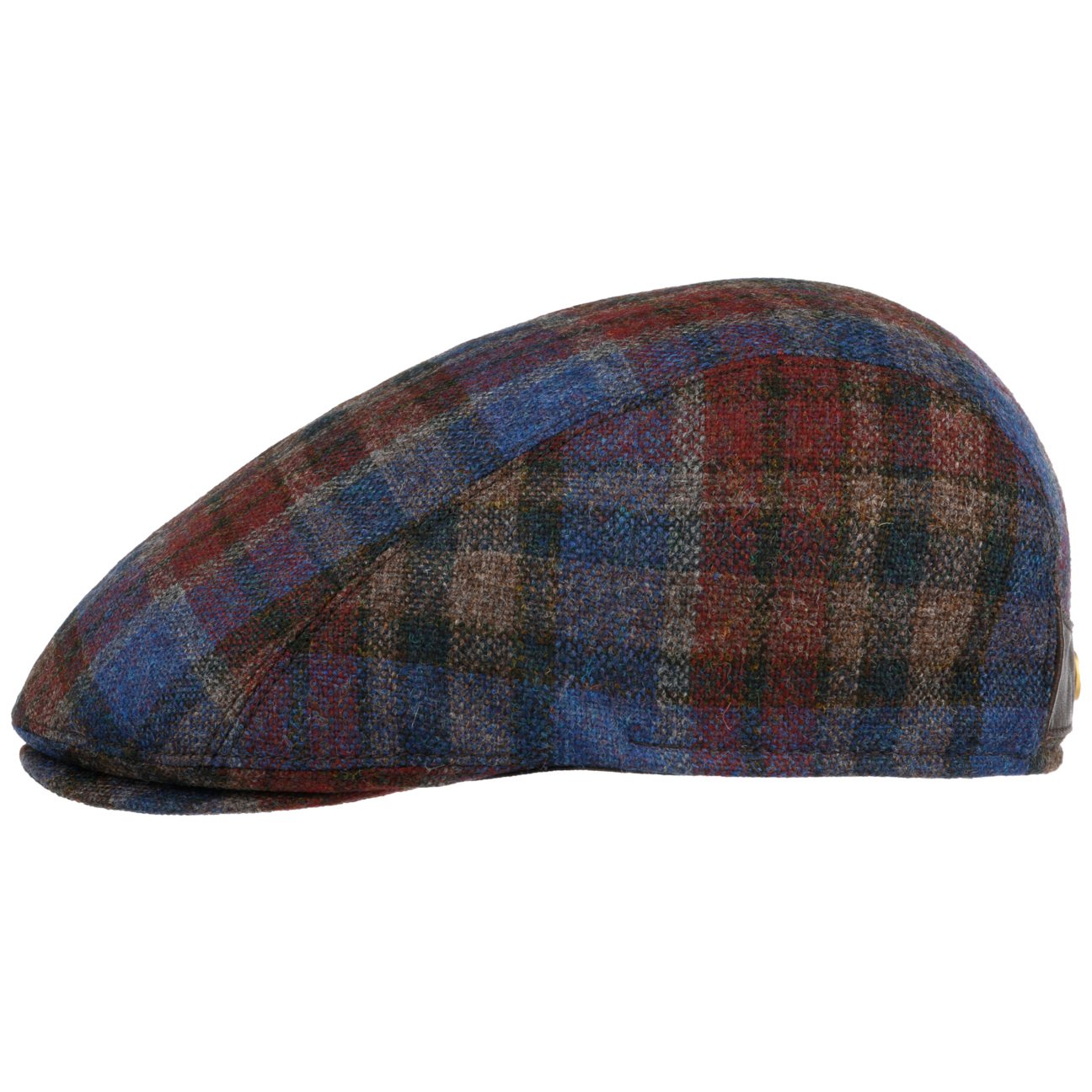 mayser-lennart-shetland-flatcap-herren-karo-mit-lederdetail image 2