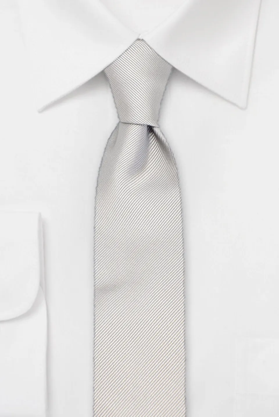 hemley-krawatte-seide-rips-uni-silber image 1