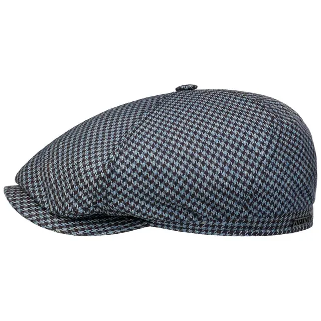 stetson-silk-houndstooth-flatcap-seiden-flatcap-hahnentritt image 1