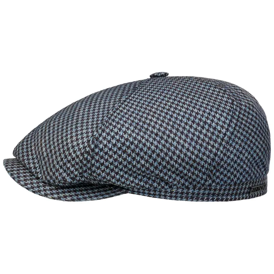 stetson-silk-houndstooth-flatcap-seiden-flatcap-hahnentritt image 1