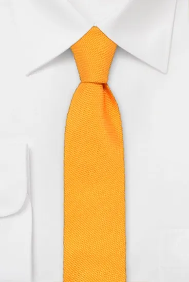 ascot-krawatte-uni-strukturiert-hellorange-seidenkrawatte-7-5-x-150-cm image 1