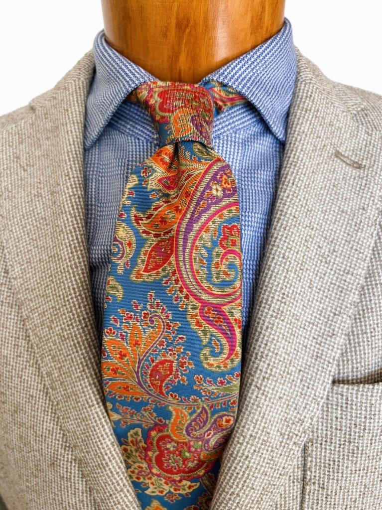 hemley-krawatte-seide-paisley-mittelblau-rot-gr-n-orange image 1