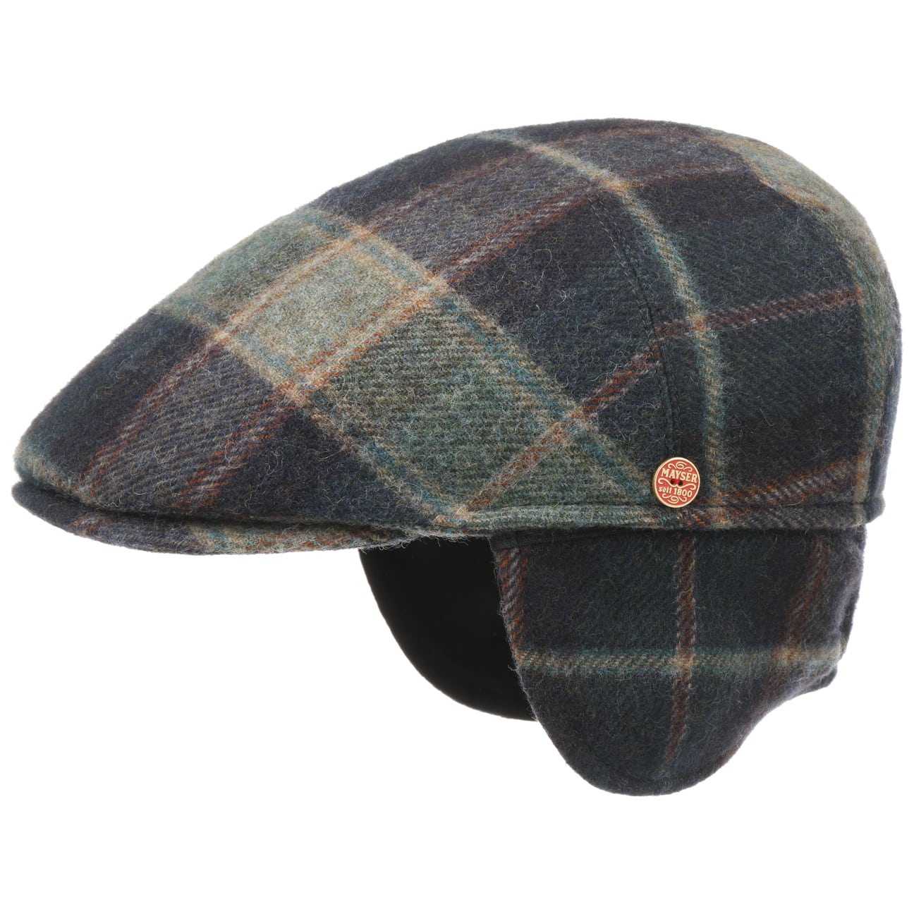 mayser-sidney-plus-british-lambswool-flatcap-herren-schieberm-tze-karo image 3