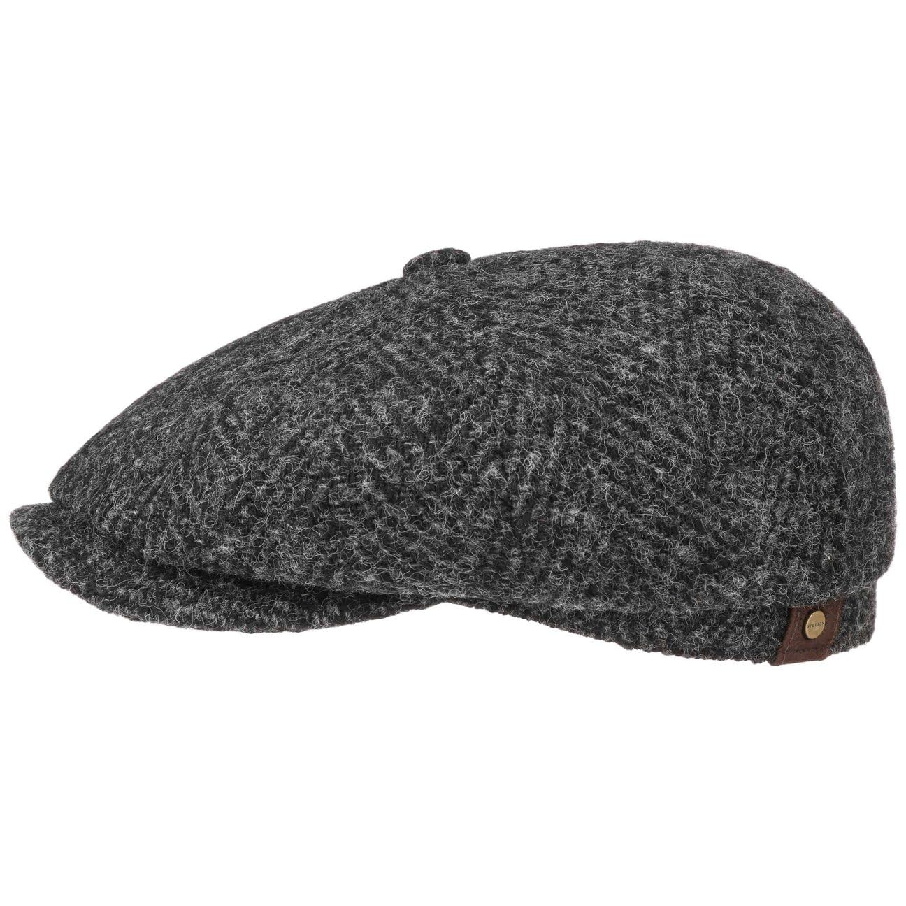 stetson-hatteras-herringbone-flatcap-schirmm-tze-schurwolle-schwarz image 1