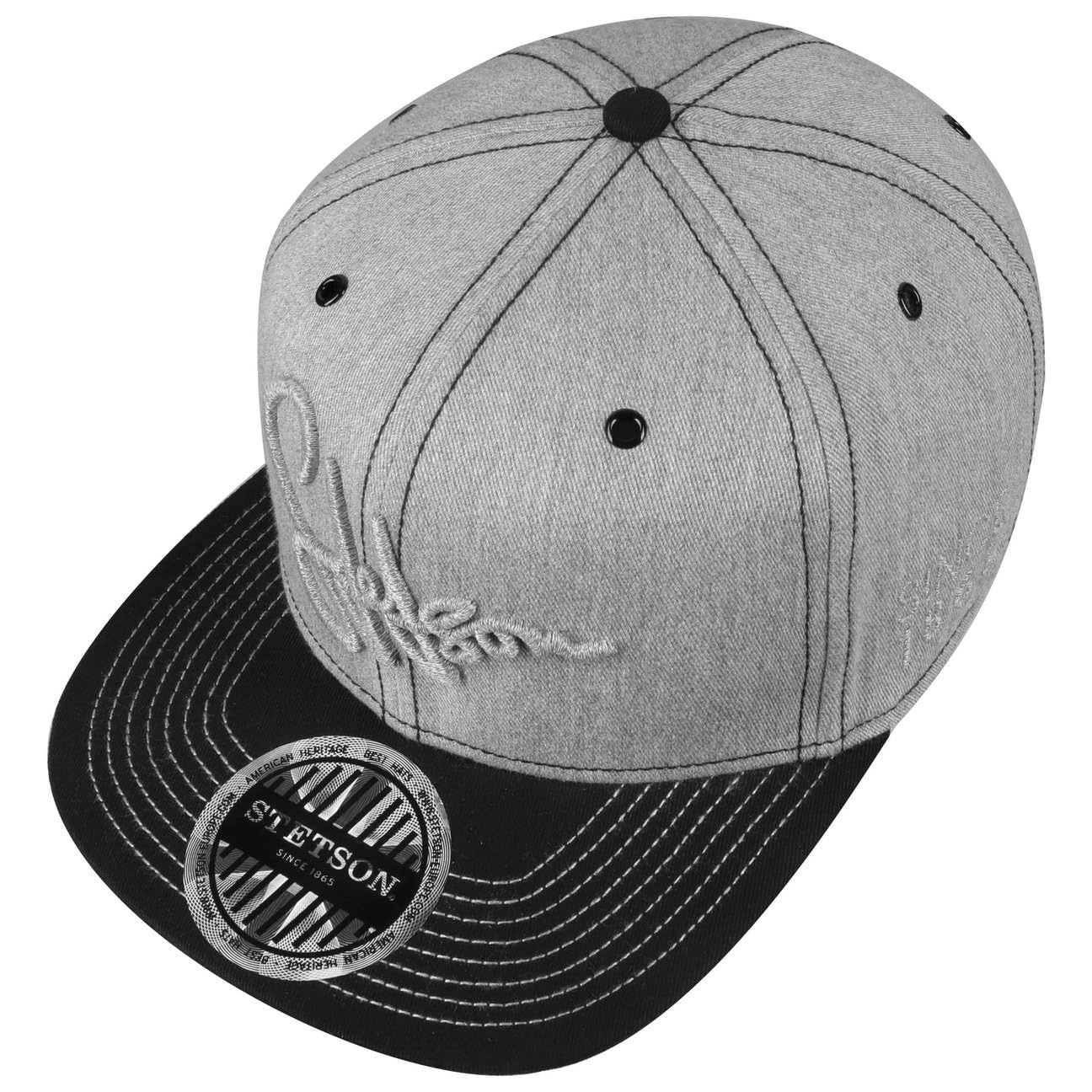 stetson-lettering-flat-brim-cap-herren-aus-100-baumwolle-mit-snapback image 3