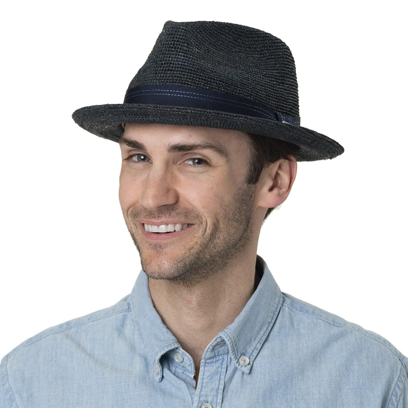 stetson-crochet-fedora-raffiahut-dunkelblau-m-56-57-cm-unisex image 2