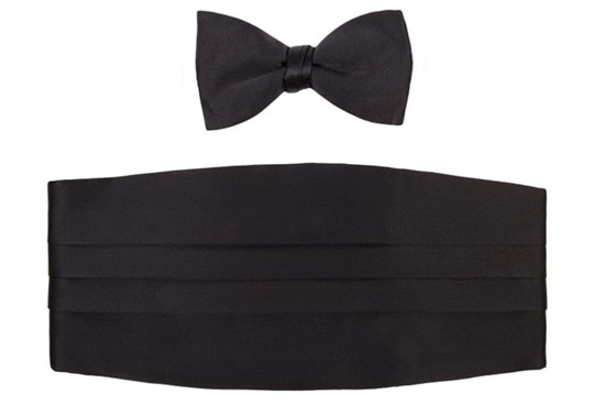 ascot-kummerbund-schleife-set-seide-satin-schwarz-gr-2 image 1