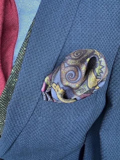 ascot-einstecktuch-100-seide-paisley-blue-fuchsia-33-x-33-cm image 1