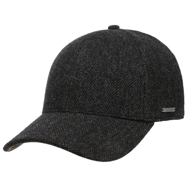 stetson-plano-wool-cap-herren-baseballcap-herringbone-mit-leder-schirmunterseite image 1