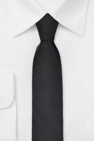 hemley-krawatte-uni-rips-schwarz-seide-7-5-cm image 1