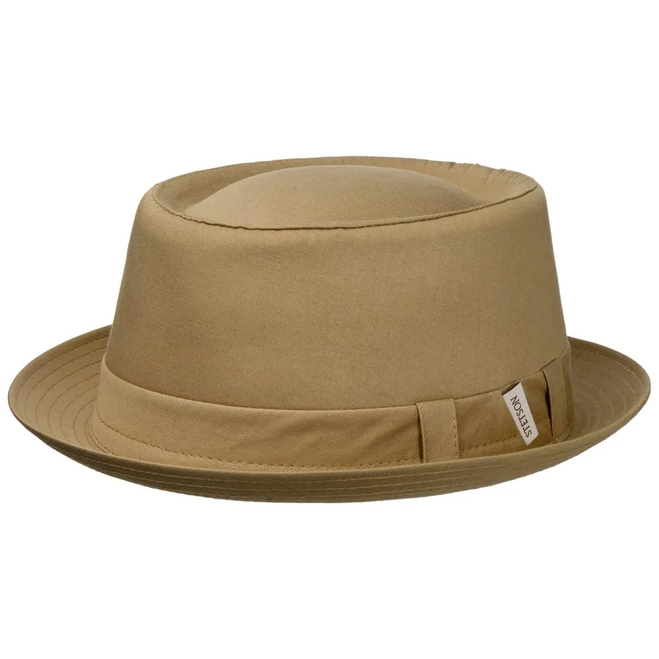 stetson-cotton-pork-pie-stoffhut-uni-made-in-italy image 1