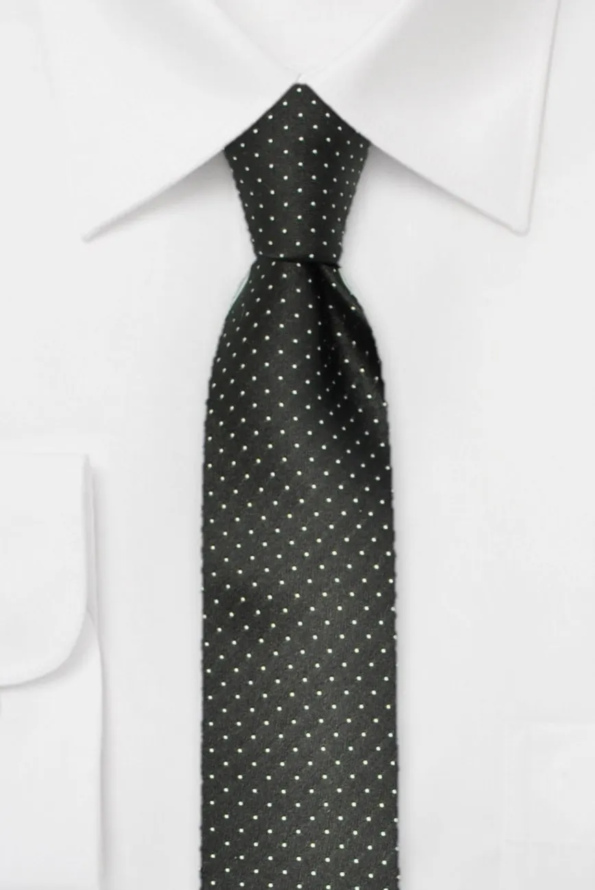 ascot-krawatte-nadeltupfen-schwarz-wei-7-5-cm-x-150-cm-seide image 1