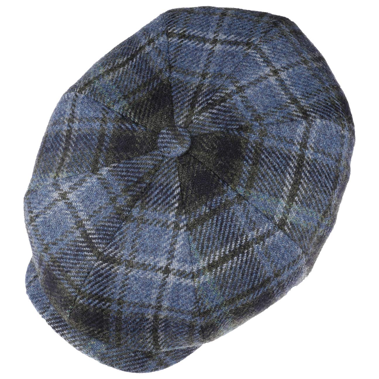 stetson-hatteras-classic-wool-check-flatcap-herren-blau-62-cm image 2