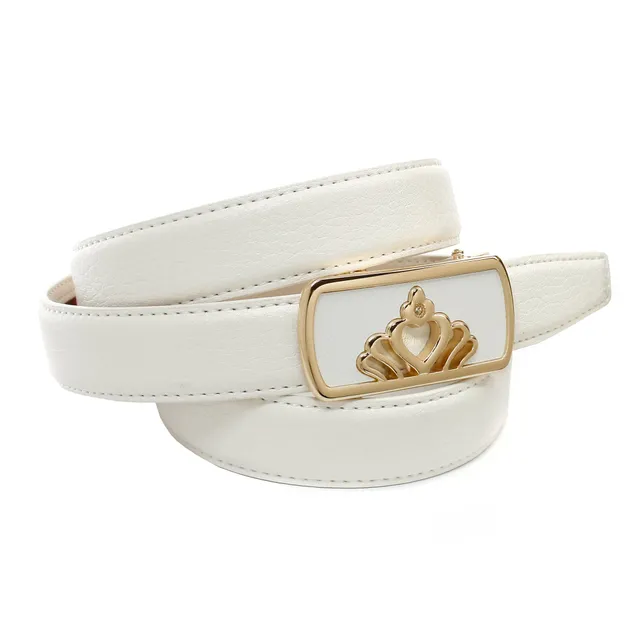 anthoni-crown-damen-lacklederg-rtel-wei-mit-goldfarbener-schlie-e-2-5-cm-automat image 1