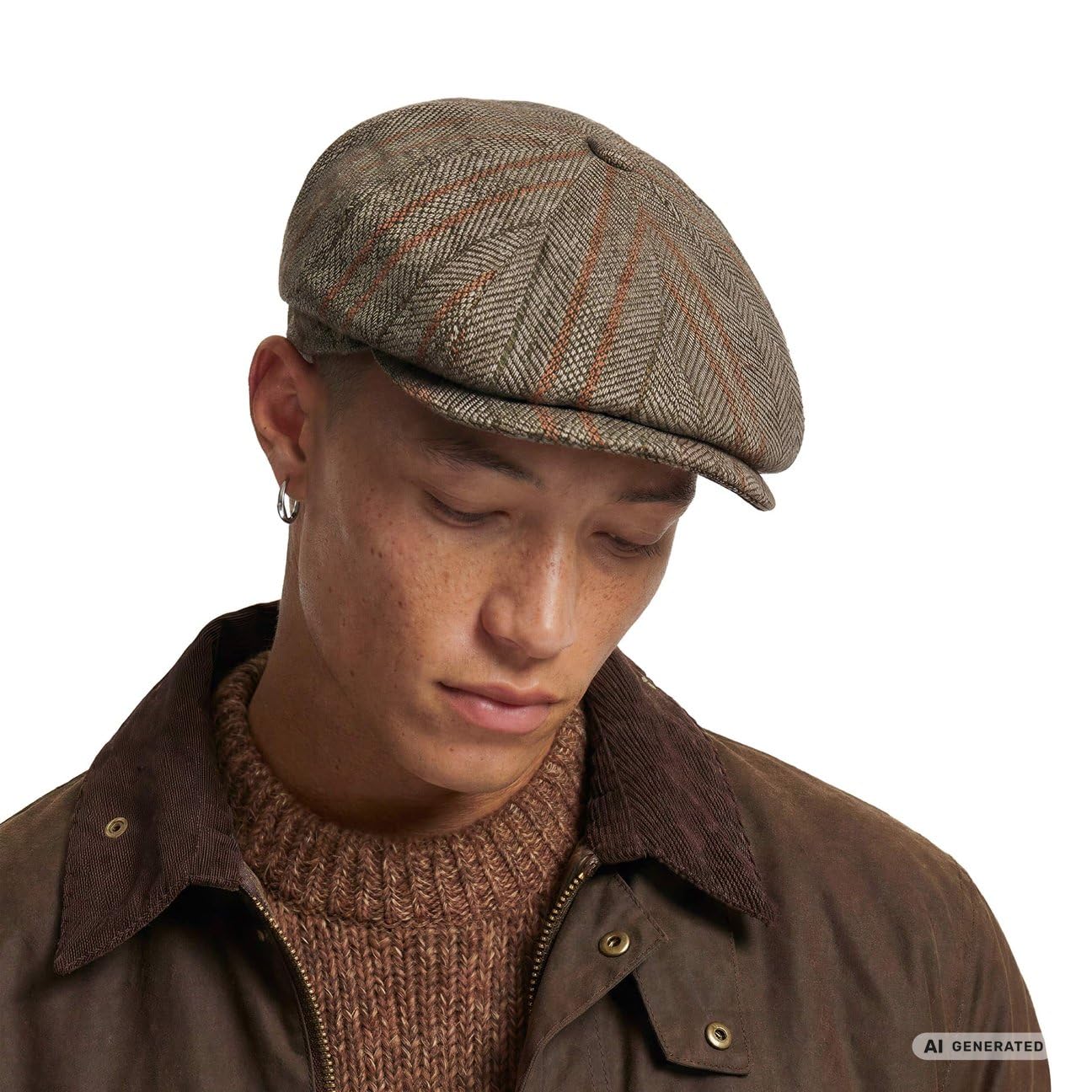 stetson-hatteras-herringbone-stripe-flatcap-made-in-eu-herbst-winter image 3