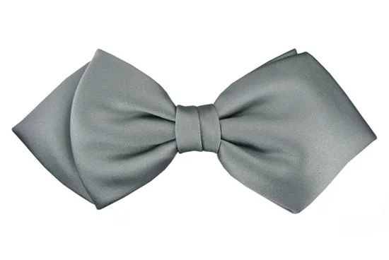 ascot-schleife-uni-satin-napoli-fliege-aus-seide-in-silber-spitz-6-cm image 1