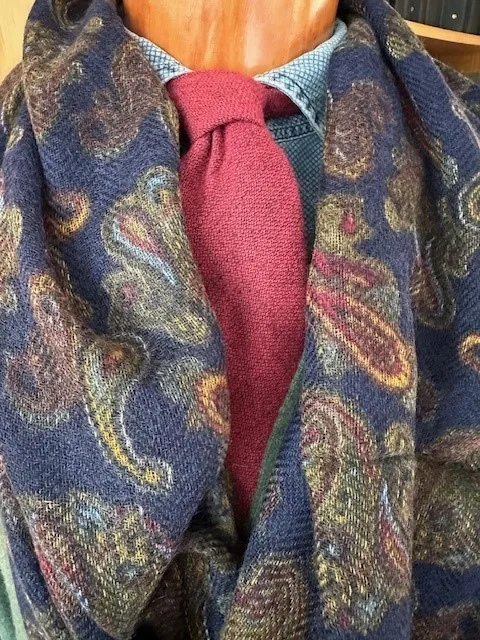 ascot-schal-cashmere-paisley-navy-olive-gold-70-x-180-cm image 1